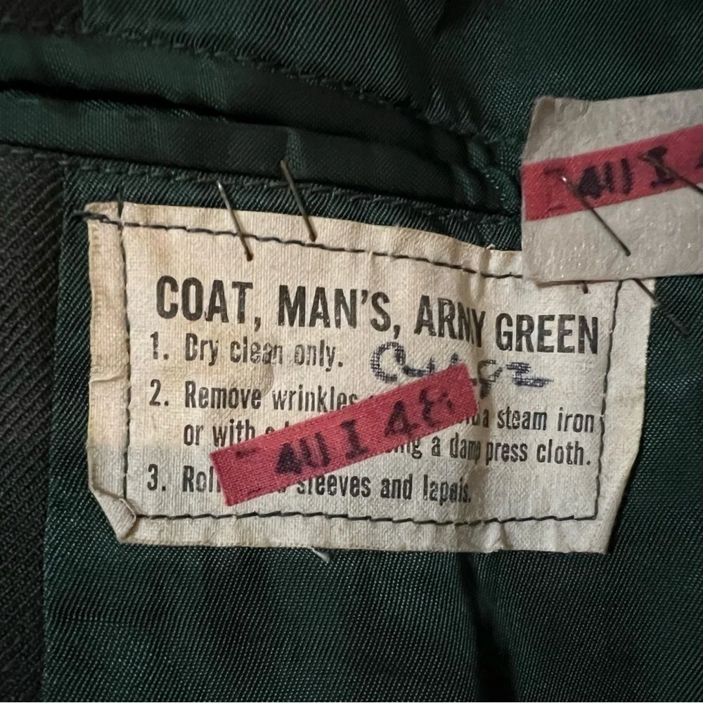 Men’s military jacket XL 38L long coat embroidered patched army green outerwear - Picture 4 of 15